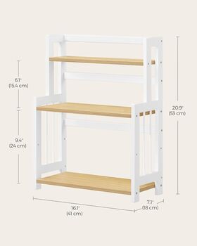 Three Tier Spice Rack Desktop Organizer Bamboo Frame, 12 of 12