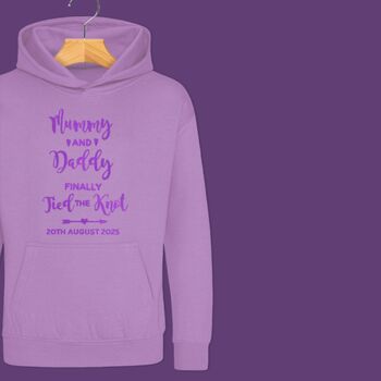 'Mummy And Daddy Finally Tied The Knot' Boys/Girls Wedding Hoodie, 5 of 12