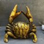Drunken Crab Wine Bottle Holder Aged Gold Freestanding, thumbnail 5 of 12