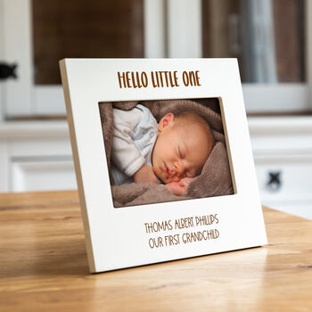 Personalised Hello Little One Pastel Photo Frame New Baby Gift, 7 of 7