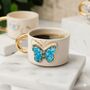 Handmade Butterfly Ceramic Mug With Golden Handle, 350ml, thumbnail 1 of 3