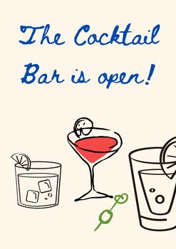 A4 Print, The Cocktail Bar Is Open, 5 of 5
