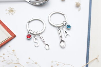 Big Spoon Little Spoon Matching Keyrings Couple Gift, 5 of 10