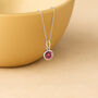 Personalised Sterling Silver October Pink Tourmaline Birthstone Necklace, thumbnail 4 of 12