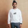 'Live Big' Bear Black White Graphic Unisex Sweatshirt, thumbnail 2 of 5