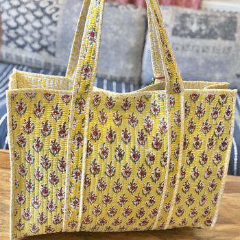 Tote Bag, Beach Bag, Block Print Indian Handbag, 11 of 12