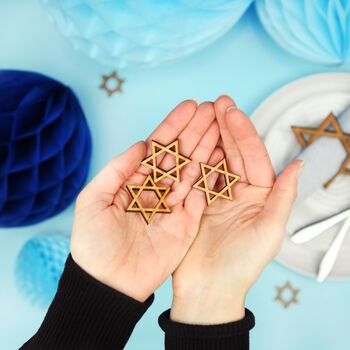 Hanukkah Star Of David Wooden Table Decorations, 3 of 4