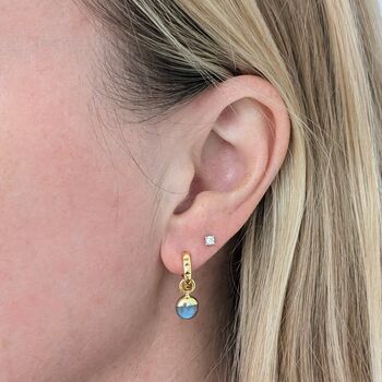 The Orb Labradorite Earrings, Gold, 2 of 4