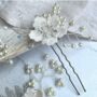 Set Of Three Beaded Bridal Floral Hairpins, thumbnail 7 of 9