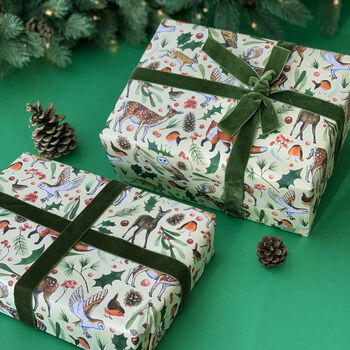 Woodland Animals Christmas Gift Wrap, 3 of 10