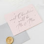 Blush Pink 'Next Christmas We'll Be Mr And Mrs' Card, thumbnail 2 of 4