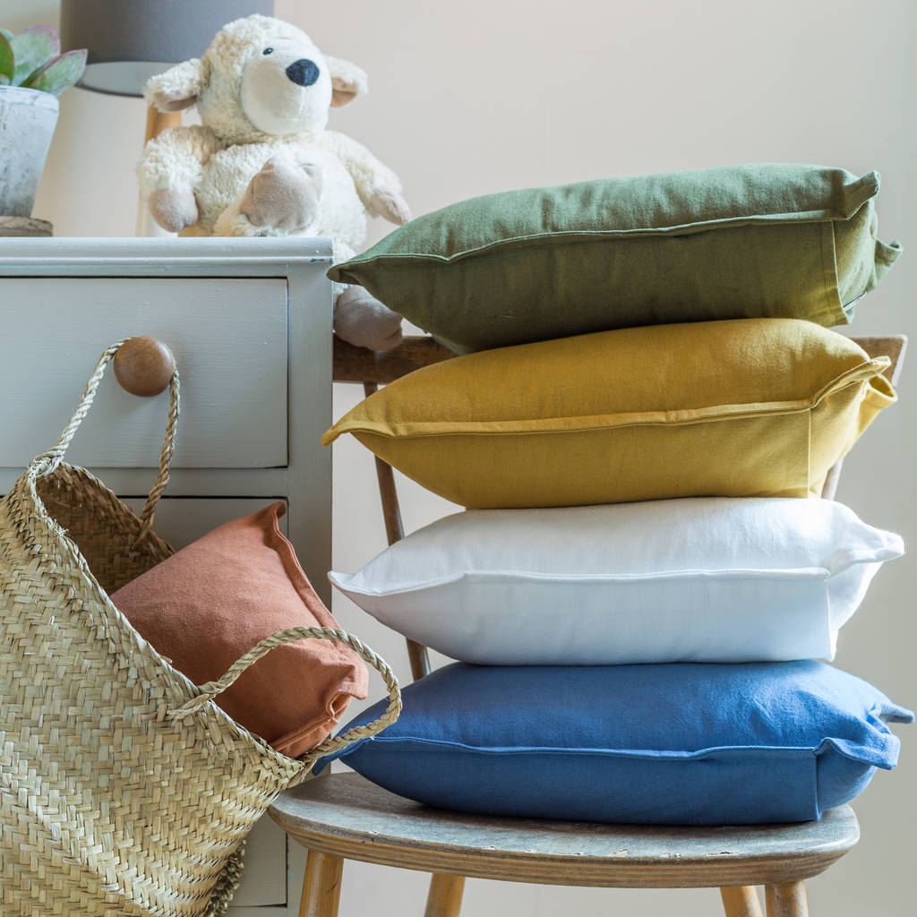 Personalised Modern Embroidered Nursery Cushion By Elm Tree Studio