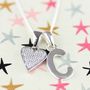 Personalised Children's Heart Necklace And Earrings Set, thumbnail 2 of 6