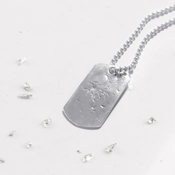 Memorial Silver Ashes Single Dog Tag Necklace And Chain, 2 of 3
