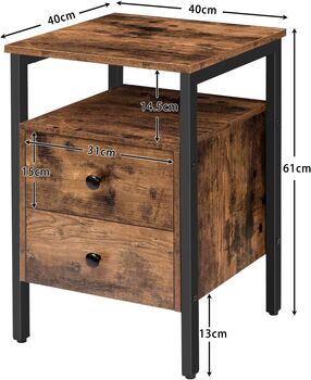 Bedside Table With Drawers Side End Table Nightstand, 11 of 12