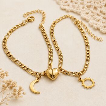 Magnetic Heart Couple Bracelet Two Bracelets Set, 3 of 7