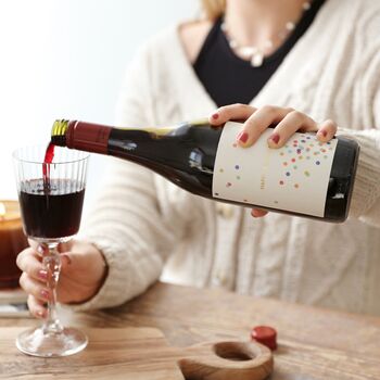 Personalised Confetti Label Bottle Of Wine, 3 of 3