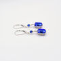 Sapphire Blue Vintage Crystal Leverback Earrings, thumbnail 1 of 8