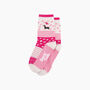 Embroidered Sausage Dog Heart Balloon Combed Cotton Socks In Pink, thumbnail 3 of 4