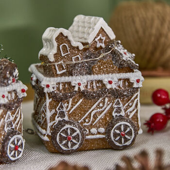 Traditional Gingerbread Steam Train Ornament, 4 of 5