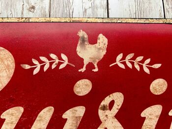 French Metal Kitchen Sign Red Cuisine Wall Plaque 52cm, 3 of 9