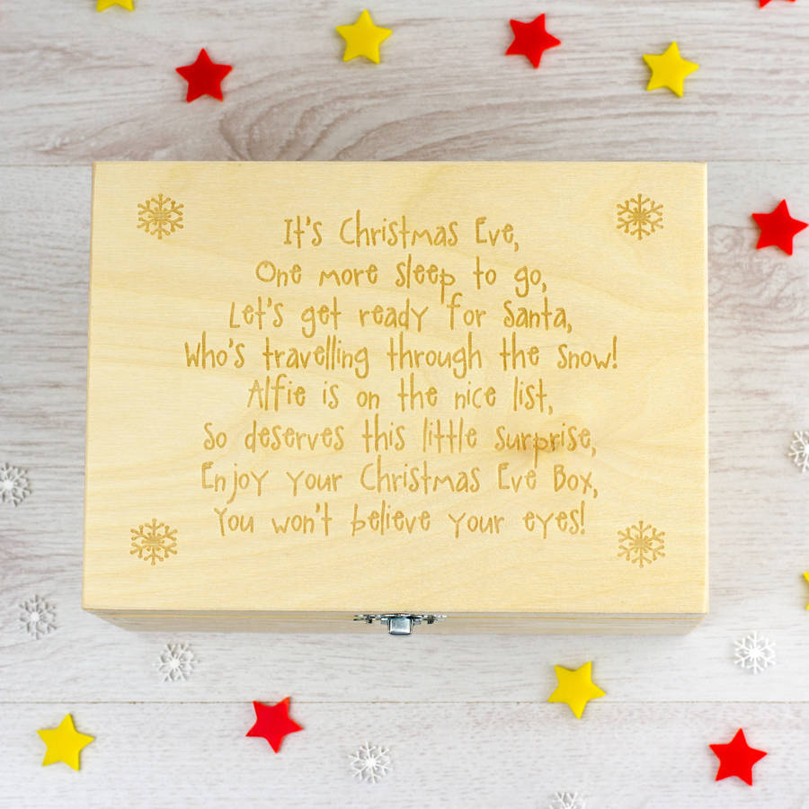 personalised christmas eve box with poem by mirrorin | notonthehighstreet.com