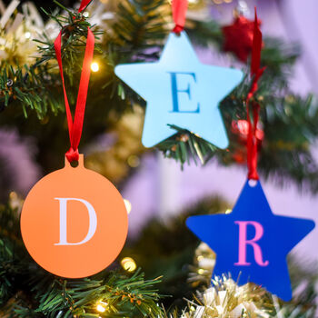 Personalised Colour Block Initial Christmas Decoration, 10 of 12