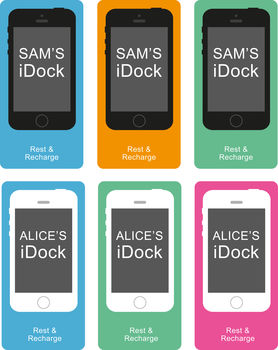 Personalised 'I Dock' Mobile Phone Rest, 2 of 5