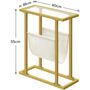 Gold Side Table Tempered Glass End Table With Sling, thumbnail 9 of 9