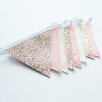 Pink And Rose Gold Glitter Bunting, 5 of 9
