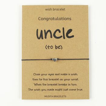 Uncle To Be Pregnancy Announcement Wish Bracelet, 3 of 4