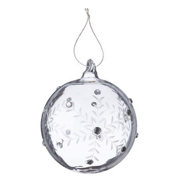 Clear Glass Bauble With Jewelled Snowflakes By The Christmas Home ...