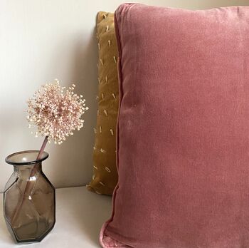 Sumptuous Velvet Cushion Cover Brickred Pink, 4 of 4