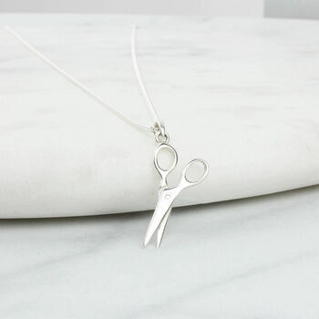 Sterling Silver Scissors Pendant Necklace, 3 of 7