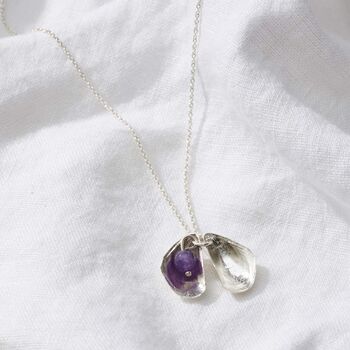 Personalised Mussel Shell Birthstone Necklace, 4 of 6
