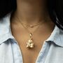 18ct Gold Plated Large Puffy Cherub Pendant, thumbnail 1 of 7