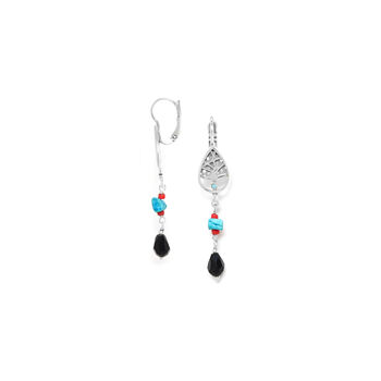 Silver Plated Earrings With Dangles Agate And Turquoise, 3 of 3