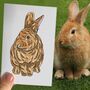 Personalised Full Body Rabbit Portrait Print, thumbnail 1 of 10