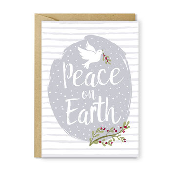 Peace Christmas Card. Single Card Or Pack Of Six, 2 of 3