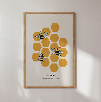 Personalised 'Our Hive' Family Bee Print, 2 of 3