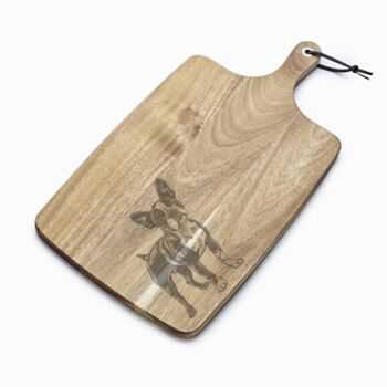Personalised Boston Terrier Engraved Acacia Serving Board, 9 of 9