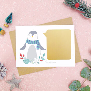Personalised Penguin Christmas Scratch Card, 5 of 12