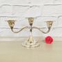 Antique Silver Plated Three Sconce Candelabra ~ Five, thumbnail 3 of 5