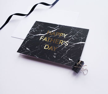 Black Marble Gold Foil Luxury Father's Day Card, 2 of 5