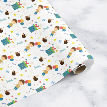 1st Birthday Boy Wrapping Paper Roll Or Folded, 2 of 4