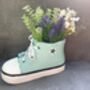 32cm Blue Trainer Shoe Planter – Decorative Flower Pot Plaster Stone, thumbnail 3 of 7