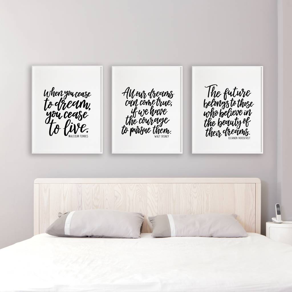 Dream Calligraphy Print Collection By Izzy & Pop | notonthehighstreet.com