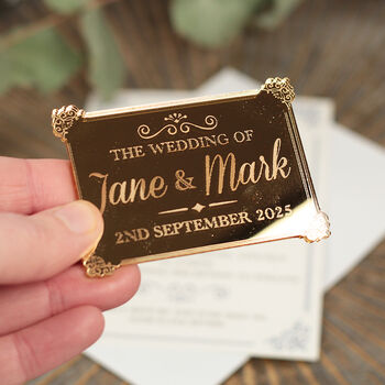 Art Deco Elegance Wedding Invitation Magnet, 4 of 7