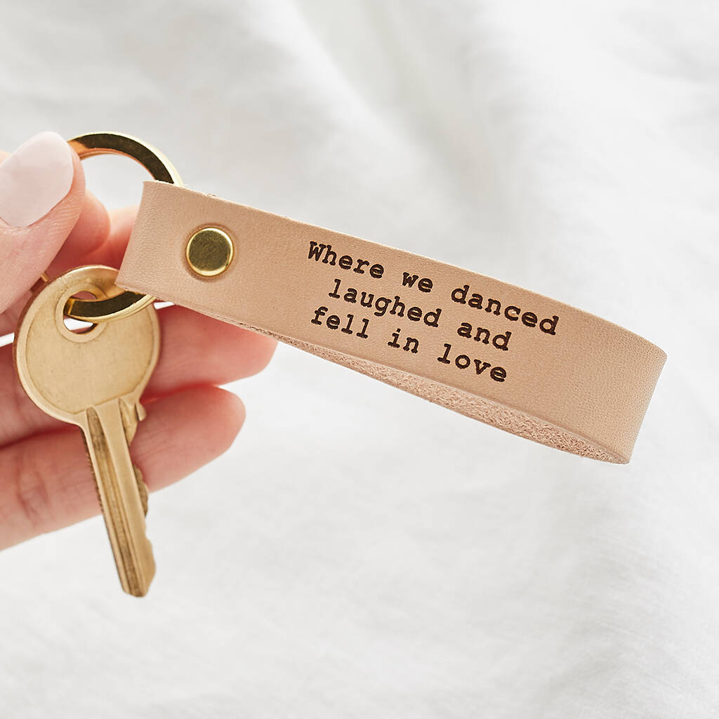 Image of Personalised Natural Leather Loop Keyring