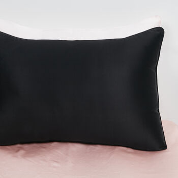 Silk Pillow Black Pure Mulberry Silk Satin, 4 of 7